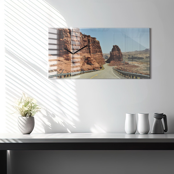 Horloge murale horizontale La Route 66 aux États-Unis