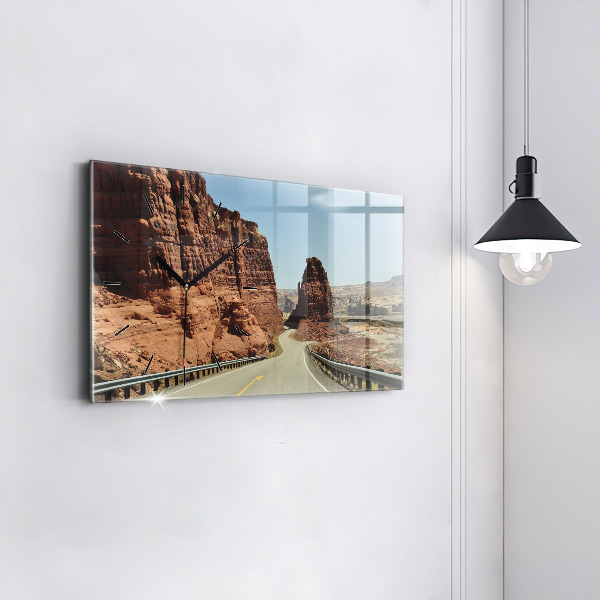 Horloge murale horizontale La Route 66 aux États-Unis