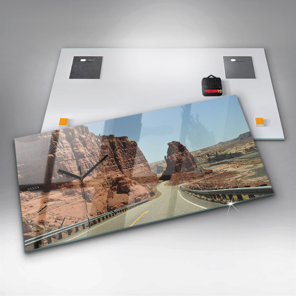 Horloge murale horizontale La Route 66 aux États-Unis