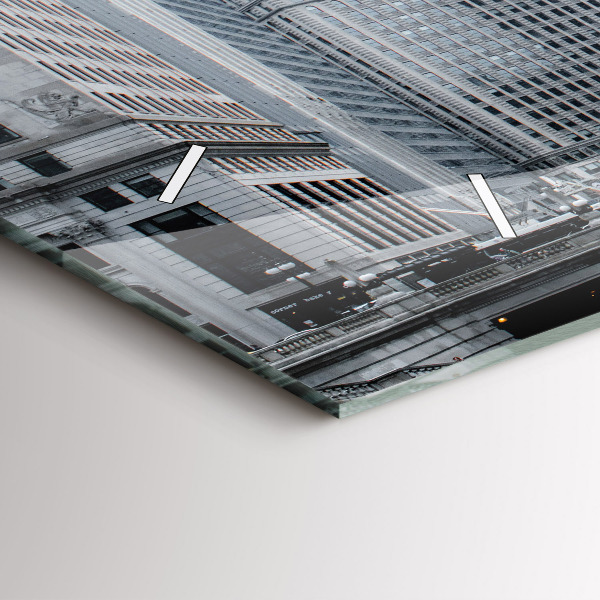 Horloge murale horizontale Lodz avec un panorama de la ville