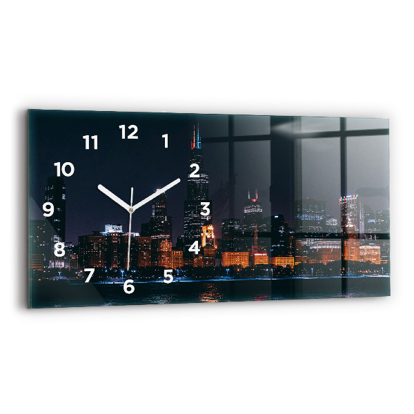 Horloge murale horizontale Paysage urbain de Chicago
