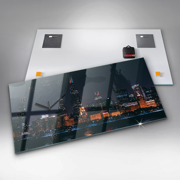 Horloge murale horizontale Paysage urbain de Chicago