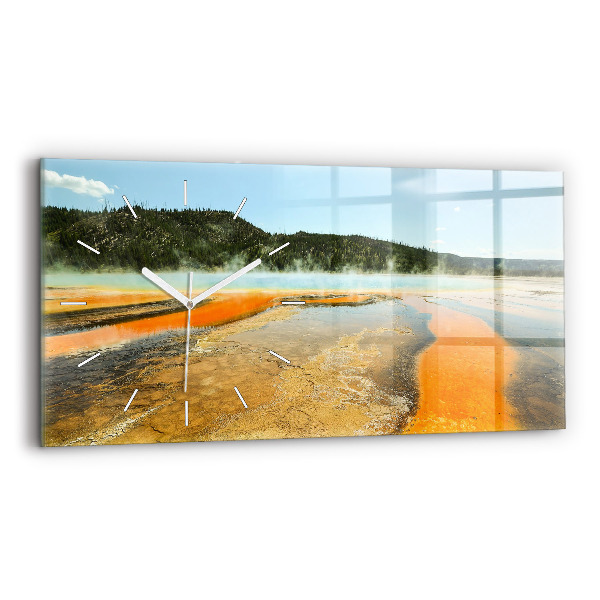 Horloge murale horizontale Lac avec montagnes