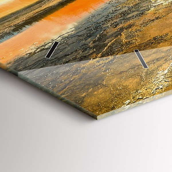 Horloge murale horizontale Lac avec montagnes