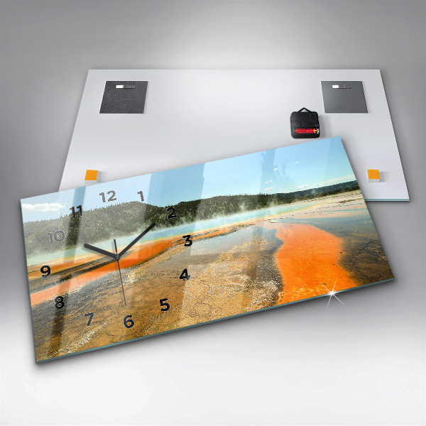 Horloge murale horizontale Lac avec montagnes