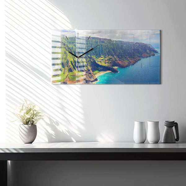 Horloge murale horizontale La mer à Hawaï