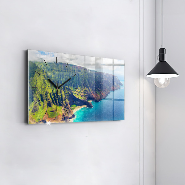 Horloge murale horizontale La mer à Hawaï