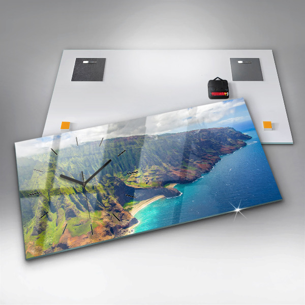 Horloge murale horizontale La mer à Hawaï