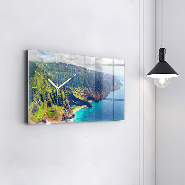 Horloge murale horizontale La mer à Hawaï