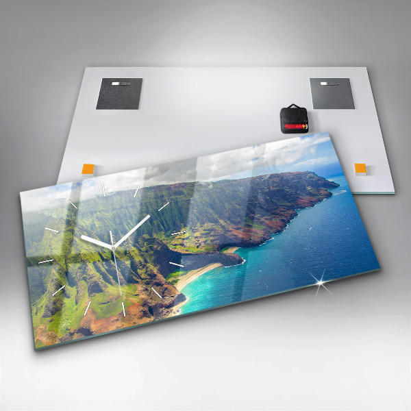 Horloge murale horizontale La mer à Hawaï