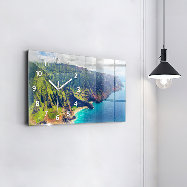 Horloge murale horizontale La mer à Hawaï