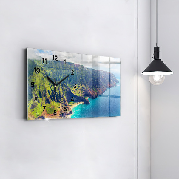 Horloge murale horizontale La mer à Hawaï