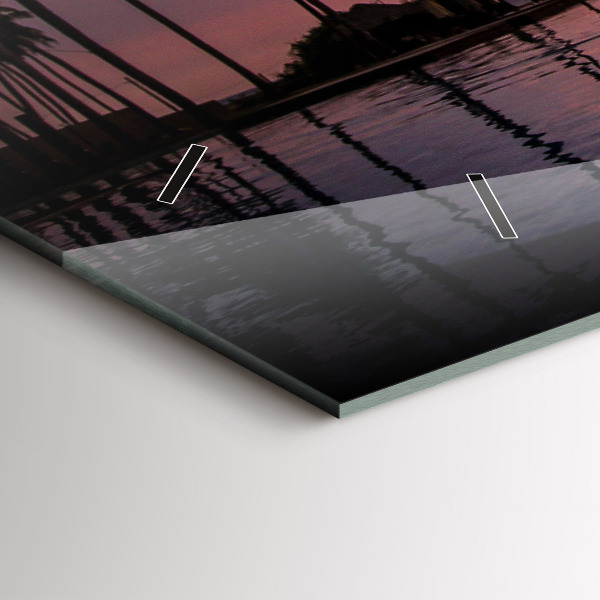 Horloge murale horizontale Palmiers à Hawaï