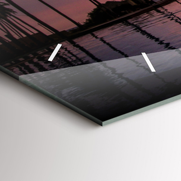 Horloge murale horizontale Palmiers à Hawaï