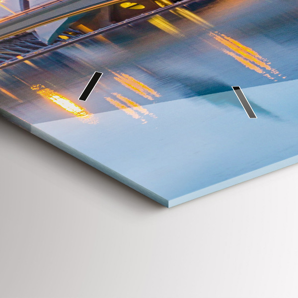 Horloge murale horizontale Coucher de soleil sur la ville