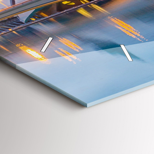 Horloge murale horizontale Coucher de soleil sur la ville