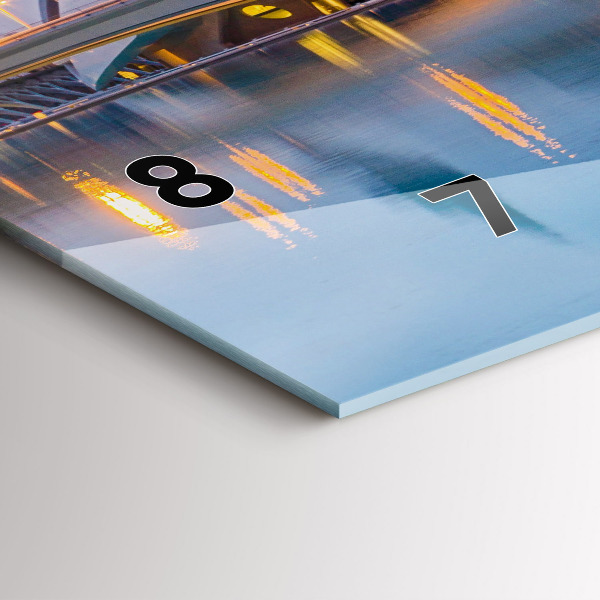 Horloge murale horizontale Coucher de soleil sur la ville