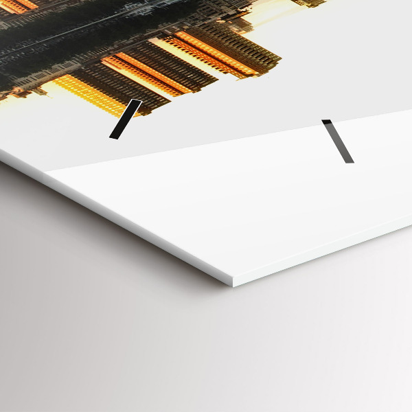 Horloge murale horizontale Une ville sur la rivière