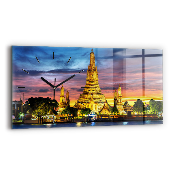 Horloge rectangulaire horizontale Temple à Bangkok