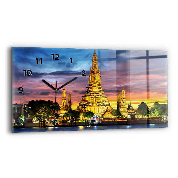 Horloge rectangulaire horizontale Temple à Bangkok