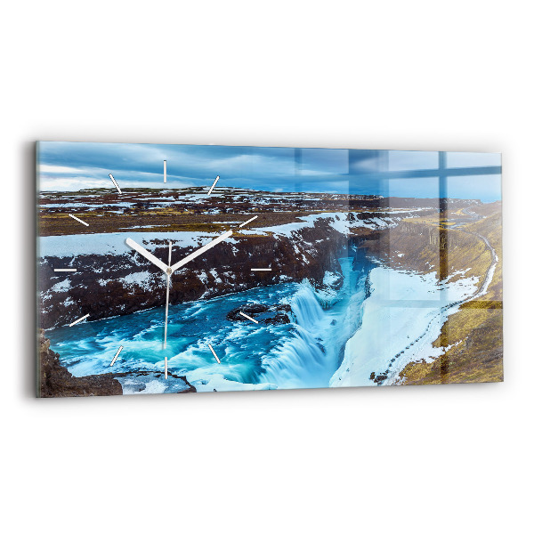 Horloge rectangulaire horizontale Cascade de Gullfoss en Islande