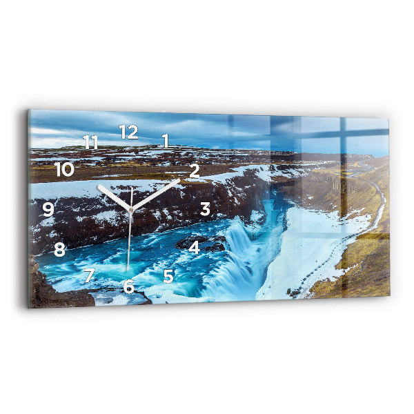 Horloge rectangulaire horizontale Cascade de Gullfoss en Islande