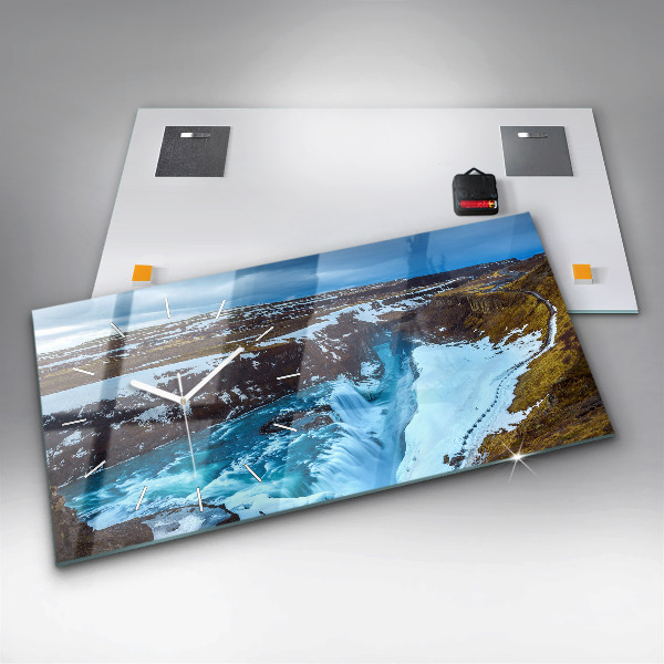 Horloge rectangulaire horizontale Cascade de Gullfoss en Islande