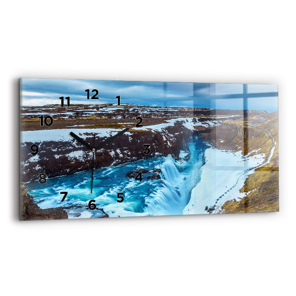 Horloge rectangulaire horizontale Cascade de Gullfoss en Islande
