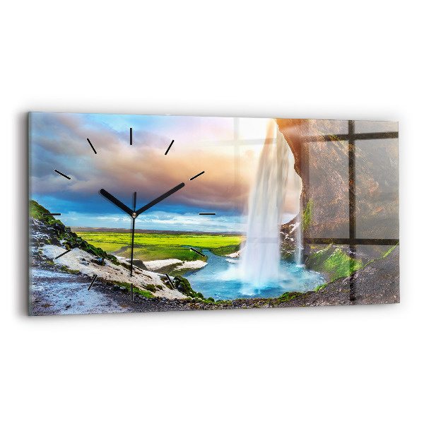 Horloge rectangulaire horizontale Cascade en Islande