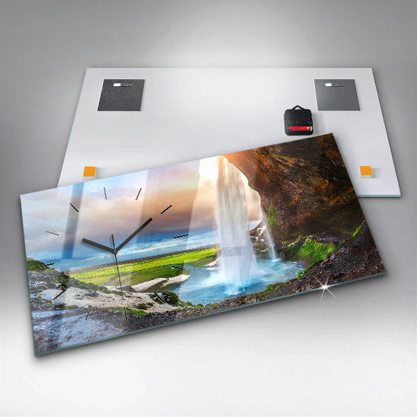Horloge rectangulaire horizontale Cascade en Islande