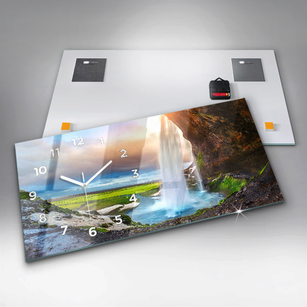Horloge rectangulaire horizontale Cascade en Islande