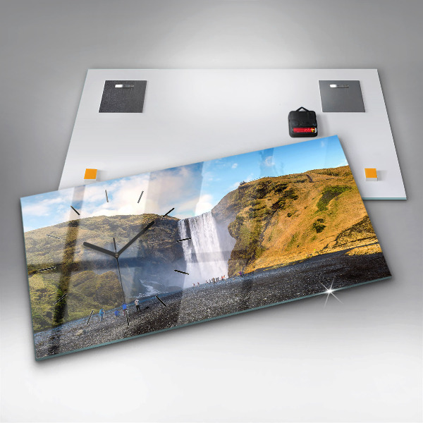 Horloge rectangulaire horizontale Cascade en Islande