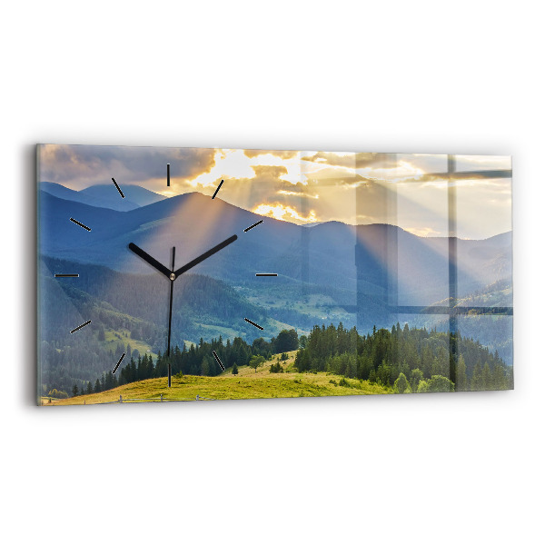 Horloge rectangulaire horizontale Paysage avec forêts