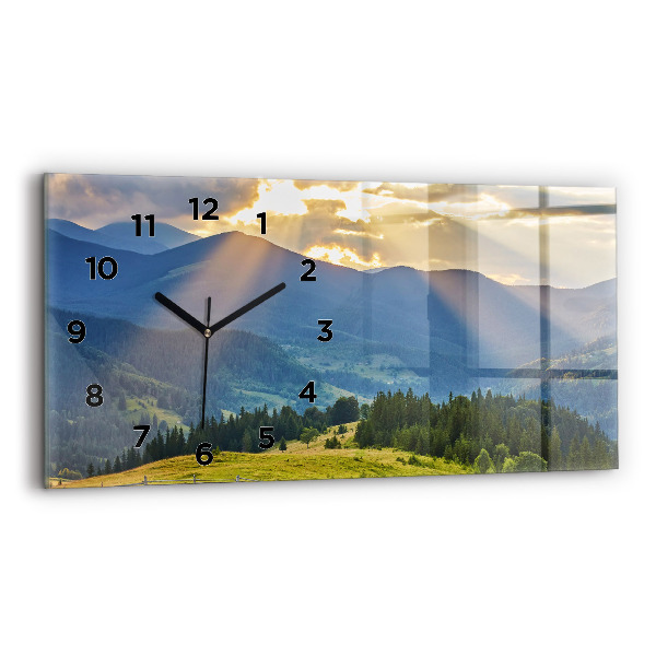 Horloge rectangulaire horizontale Paysage avec forêts