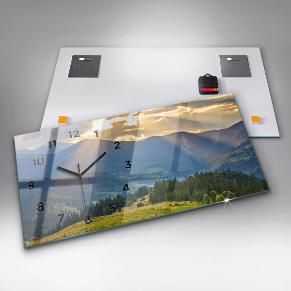 Horloge rectangulaire horizontale Paysage avec forêts