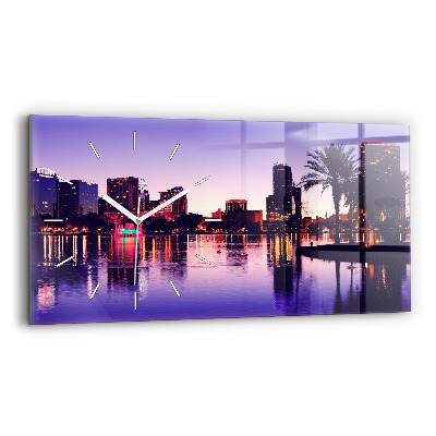 Horloge rectangulaire horizontale 'Horizon de la ville d''Orlando'