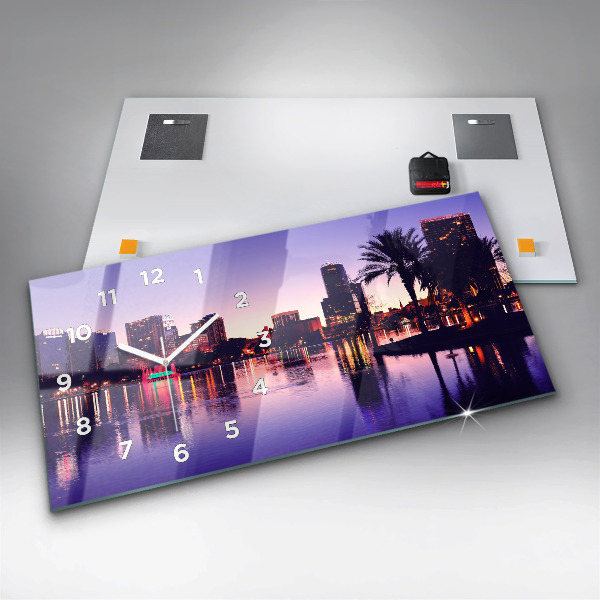 Horloge rectangulaire horizontale 'Horizon de la ville d''Orlando'