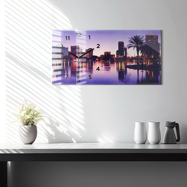 Horloge rectangulaire horizontale 'Horizon de la ville d''Orlando'