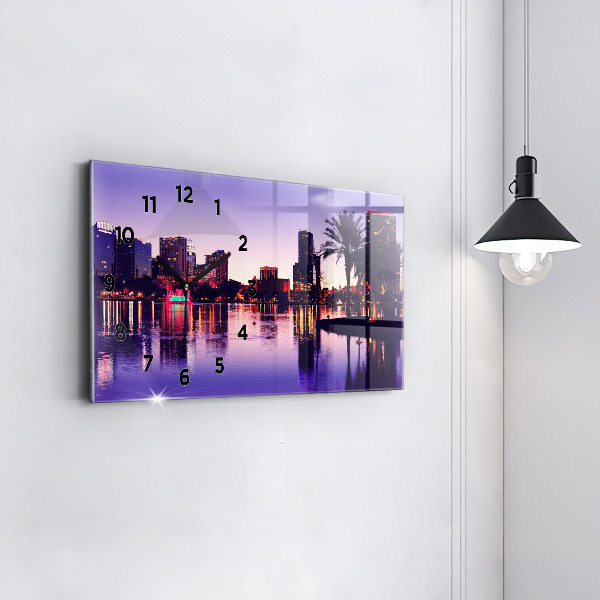 Horloge rectangulaire horizontale 'Horizon de la ville d''Orlando'