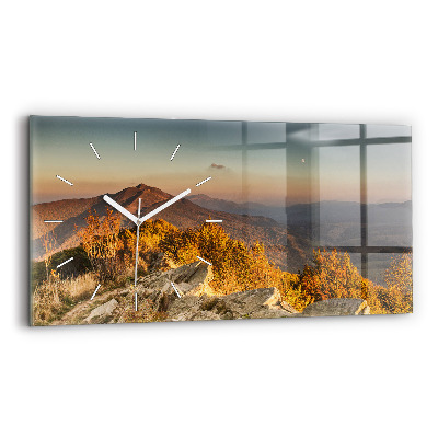 Horloge rectangulaire horizontale Les montagnes de Bieszczady
