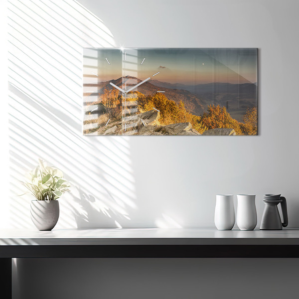 Horloge rectangulaire horizontale Les montagnes de Bieszczady