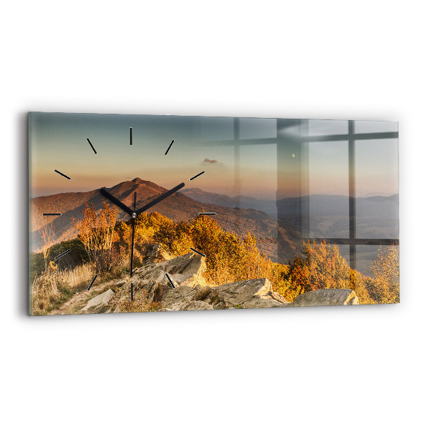 Horloge rectangulaire horizontale Les montagnes de Bieszczady
