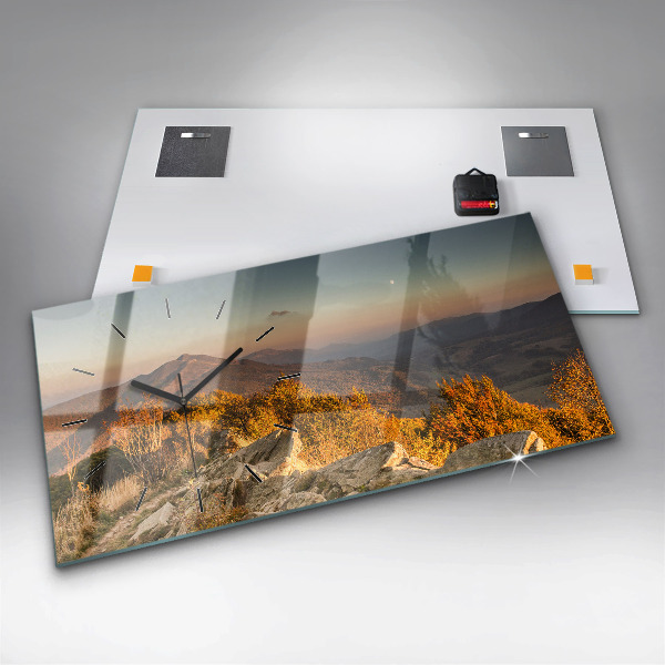 Horloge rectangulaire horizontale Les montagnes de Bieszczady