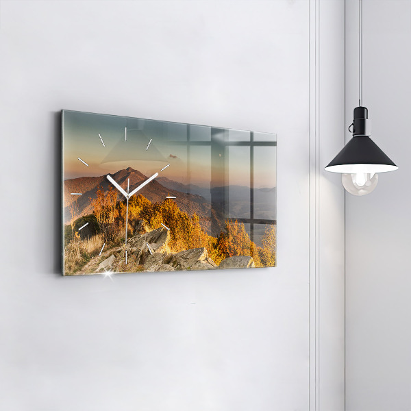 Horloge rectangulaire horizontale Les montagnes de Bieszczady