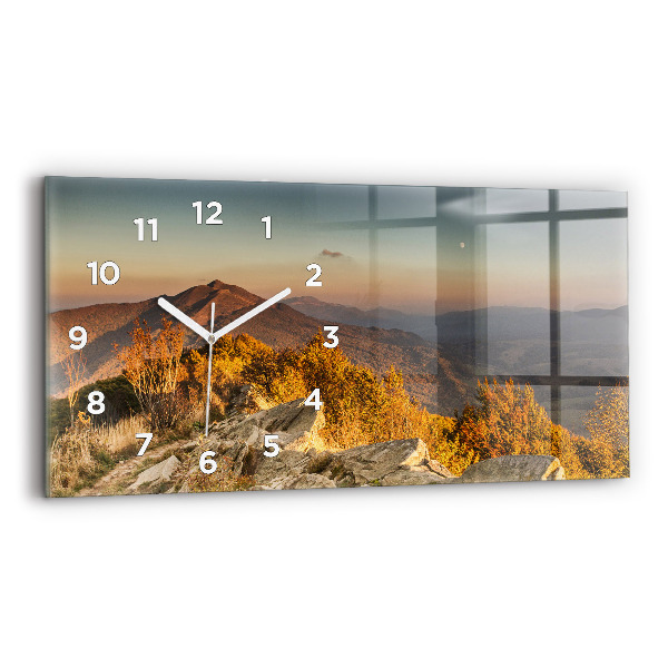 Horloge rectangulaire horizontale Les montagnes de Bieszczady