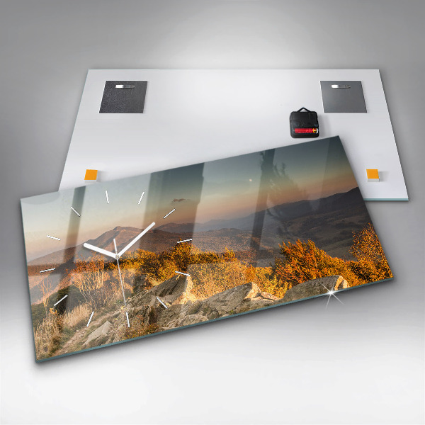 Horloge rectangulaire horizontale Les montagnes de Bieszczady