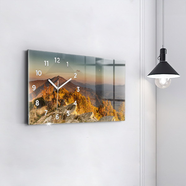 Horloge rectangulaire horizontale Les montagnes de Bieszczady