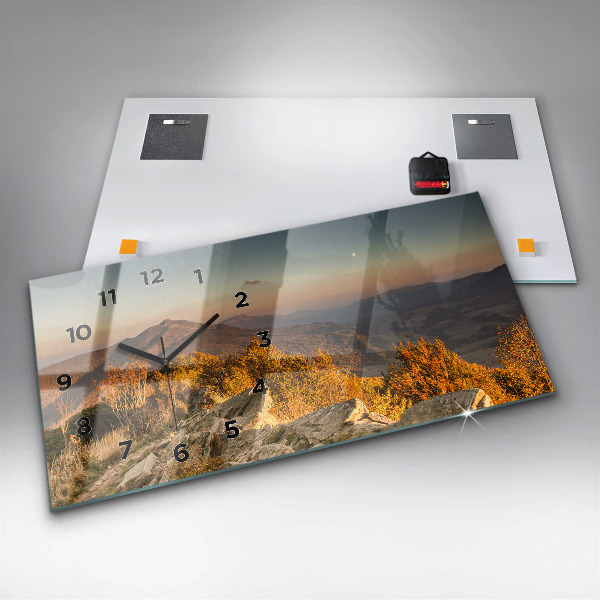 Horloge rectangulaire horizontale Les montagnes de Bieszczady