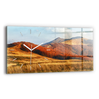 Horloge murale horizontale Paysage de montagne en automne