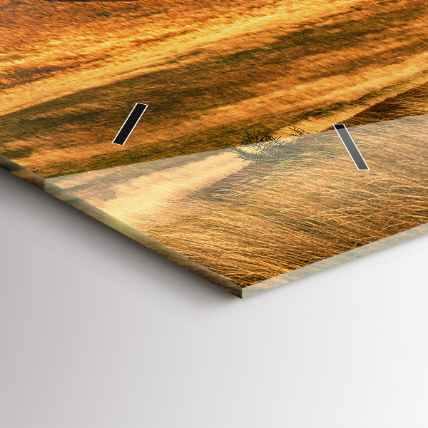 Horloge murale horizontale Paysage de montagne en automne